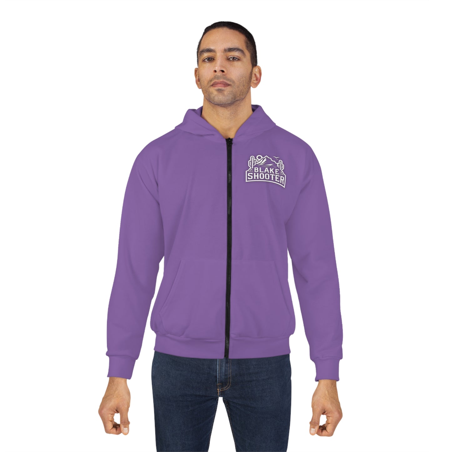 Limited aTime Purple Unisex Zip Up Escape Hoodie (AOP)