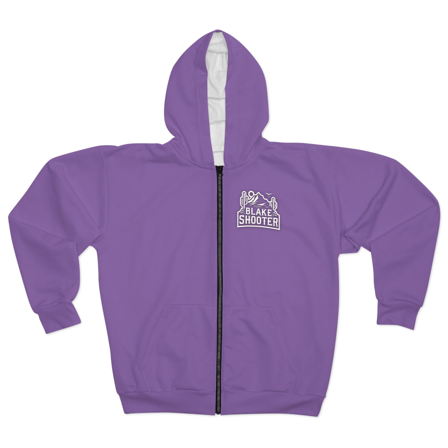 Limited aTime Purple Unisex Zip Up Escape Hoodie (AOP)