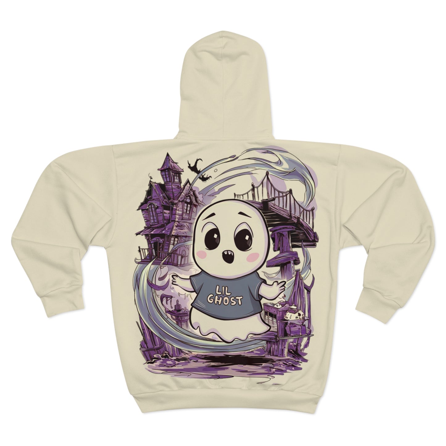 Friendly Lil Ghost Unisex Zip Hoodie