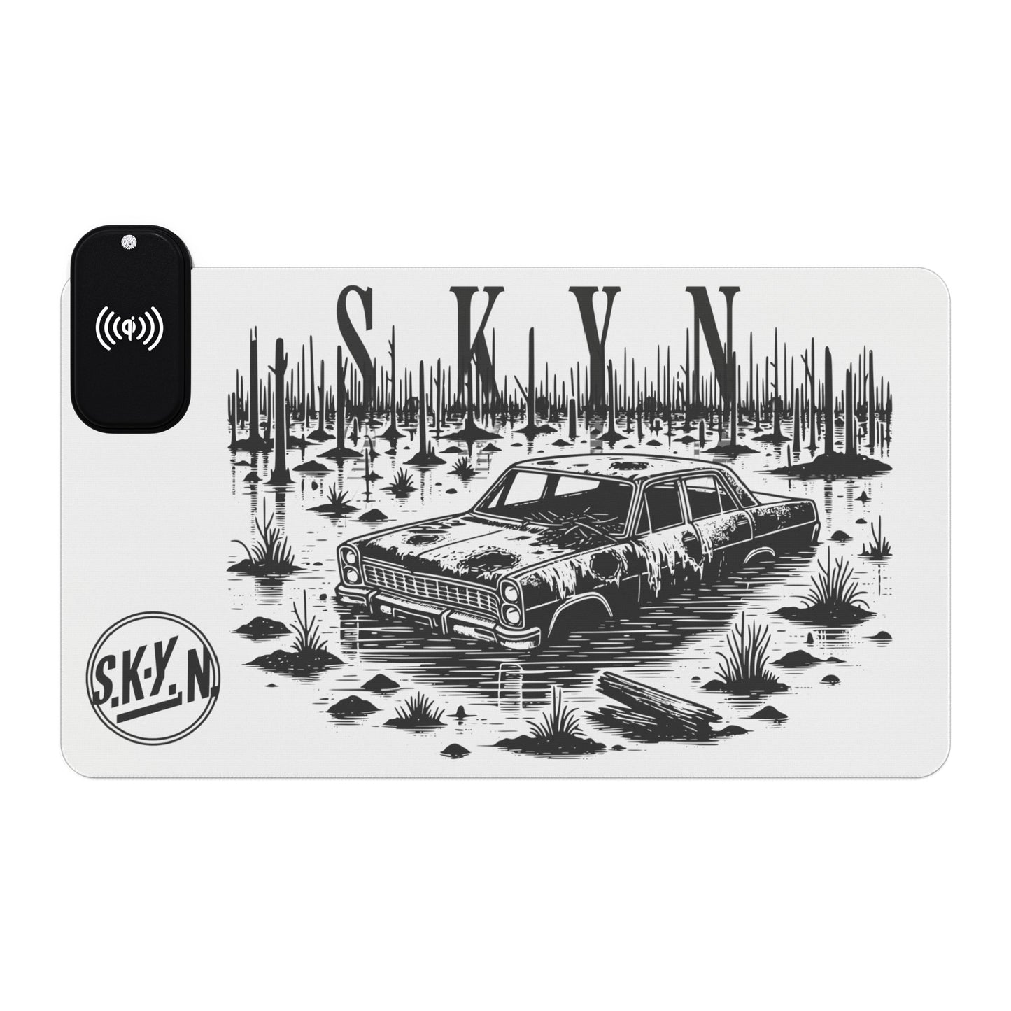 S.K.Y.N. Swamp LED Gaming Mouse Pad, Wireless Charging