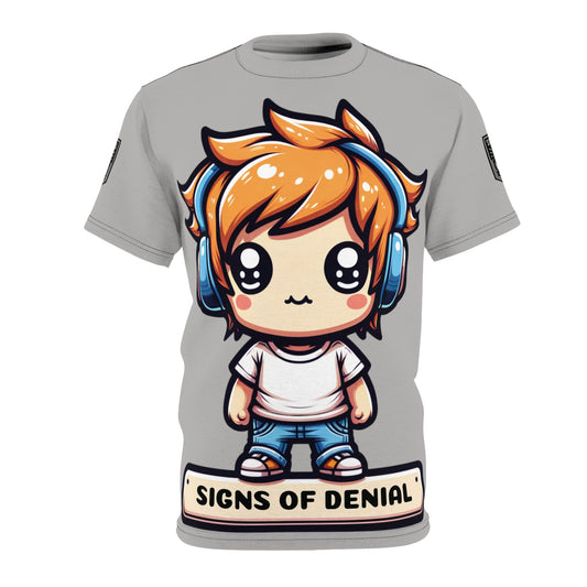 Signs Of Denial Chibi Unisex Cut & Sew Tee (AOP)