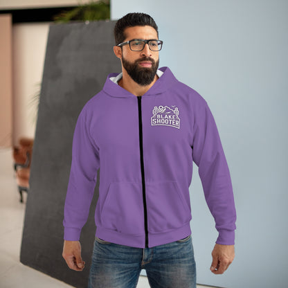 Limited aTime Purple Unisex Zip Up Escape Hoodie (AOP)